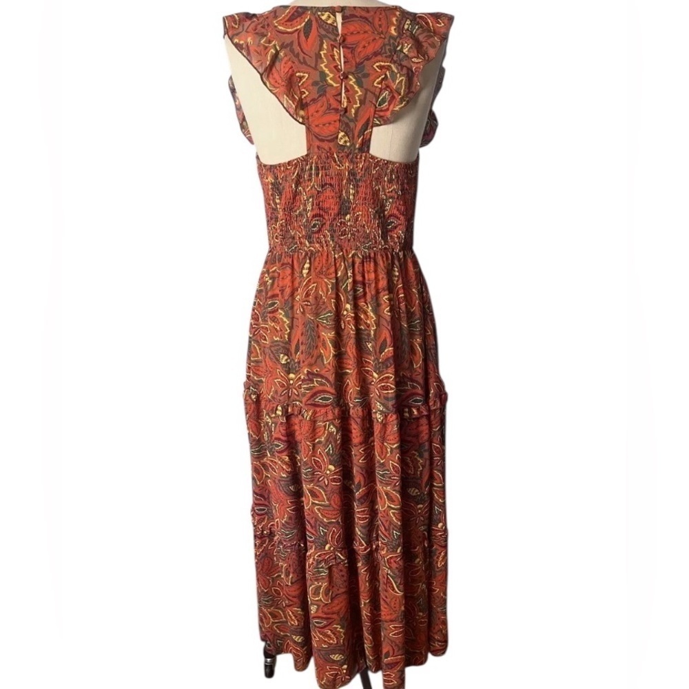 Melloday Smocked Flutter Sleeve Maxi Dress